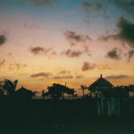 Sonnenuntergang im Karibik-Hotel